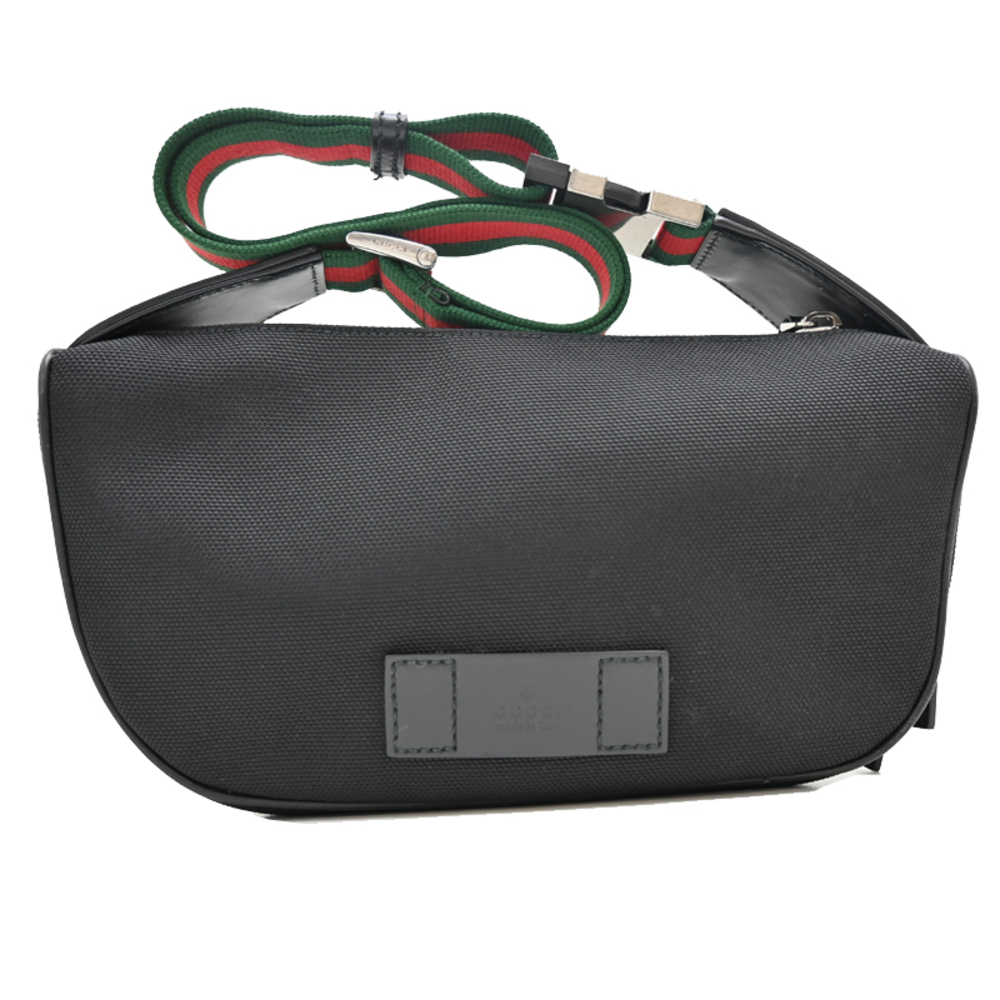 GUCCI Waist Body Bag Techno Canvas Black